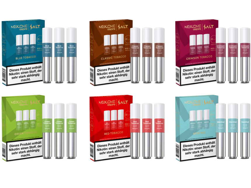 SALT NexiOne 3er Pods mit verschiedenen Tabak- und Mentholsorten