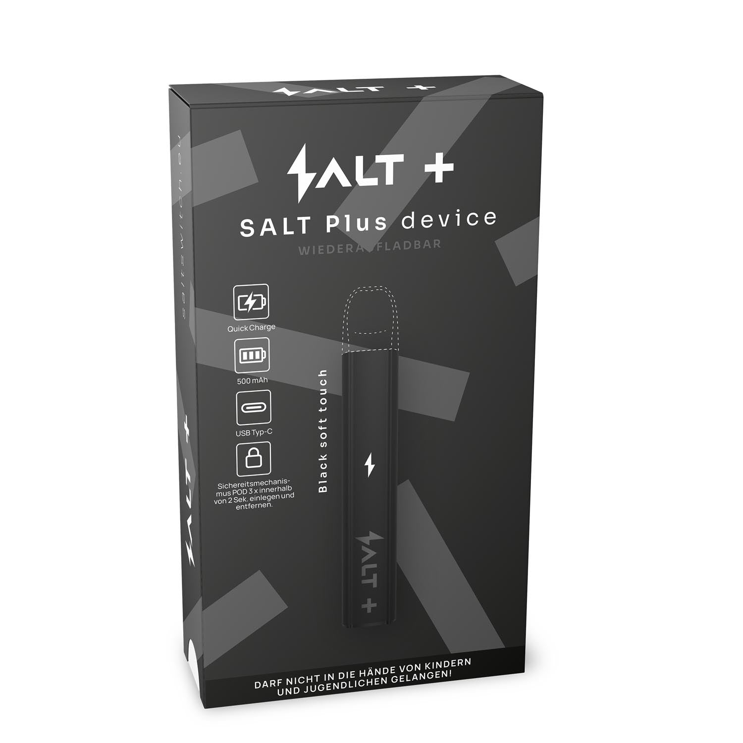 Salt Plus Gert - Black Soft Touch (Wiederaufladbar)  Vape Outlet