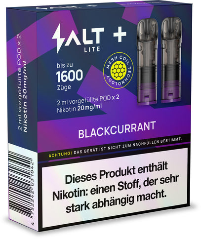 Salt Plus Lite Pods 2er Packung Blackcurrant 4ml Box