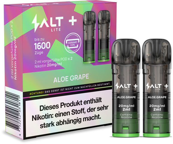 SALT Plus LITE Pod System 2x Pods Aloe Grape 20mg/ml 