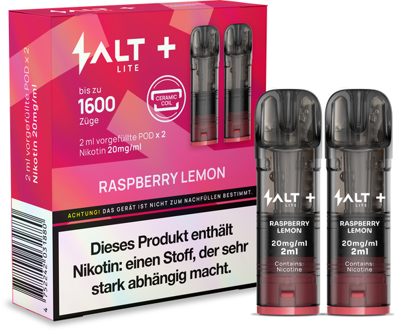 SALT Plus LITE Pod System 2x Pods Raspberry Lemon 20mg/ml 