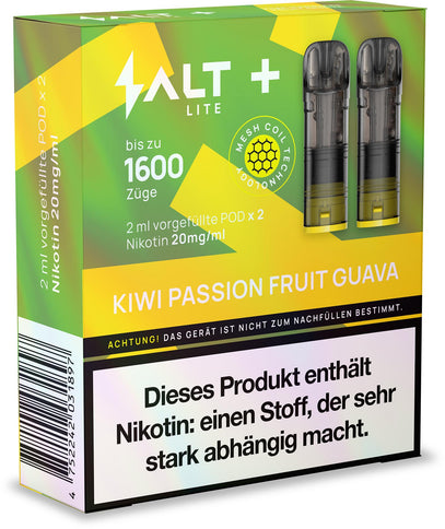 Salt Plus Lite Pods 2er Packung Kiwi Passion Fruit Guava 4ml Box