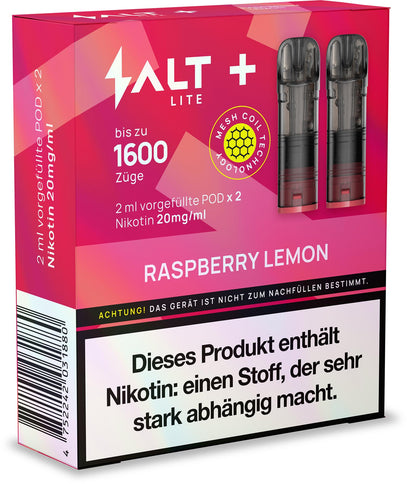 Salt Plus Lite Pods 2er Packung Raspberry Lemon 4ml Box