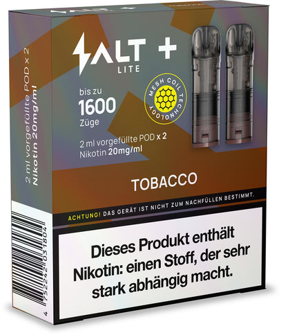 Salt Plus Lite Pods 2er Packung Tobacco 4ml Box