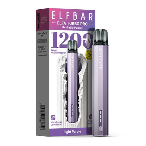 Elfbar ELFA TURBO PRO Kit Light Purple wiederaufladbares Pod-System refillable pod kit