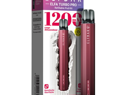 Elfbar ELFA TURBO PRO Kit Maroon wiederaufladbares Pod-System refillable pod kit