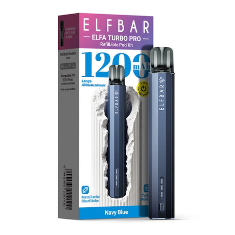 Elfbar ELFA TURBO PRO Kit Navy Blue wiederaufladbares Pod-System refillable pod kit