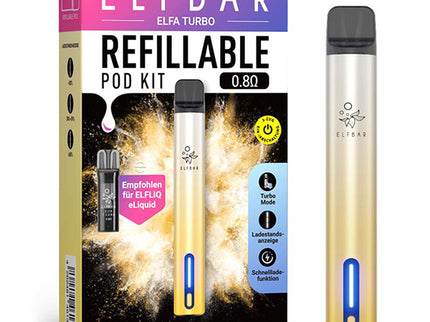 Elfbar ELFA Turbo Kit Aurora Gold wiederaufladbares refillable pod kit