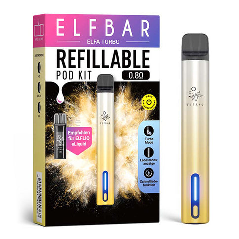 Elfbar ELFA Turbo Kit Aurora Gold wiederaufladbares refillable pod kit