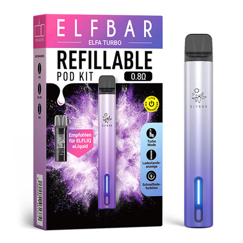 Elfbar ELFA Turbo Kit Aurora Purple wiederaufladbares Pod-System refillable pod kit