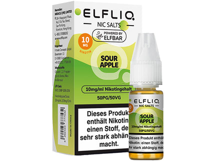 Elf Bar Elfliq Sour Apple 10mg Nikotinsalz Liquid