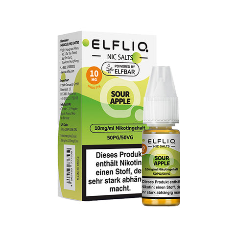 Elf Bar Elfliq Sour Apple 10mg Nikotinsalz Liquid