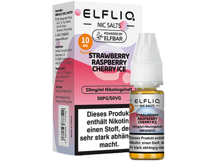 Elf Bar Elfliq Strawberry Raspberry Cherry Ice 10mg Nikotinsalz Liquid
