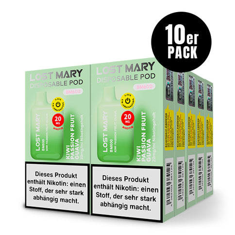 Lost Mary BM600 Kiwi Passionfruit Guava 20mg 10er pack