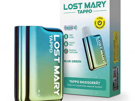 Lost Mary Tappo Akkuträger wiederaufladbares Pod-System blue green