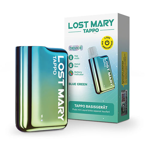 Lost Mary Tappo Akkuträger wiederaufladbares Pod-System blue green
