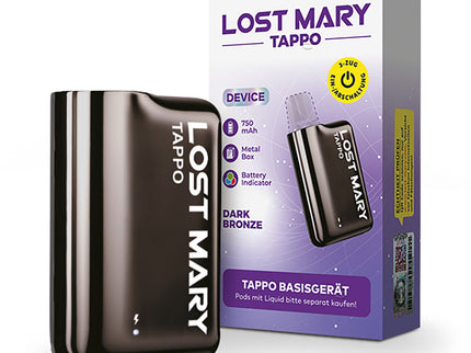 Lost Mary Tappo Akkuträger wiederaufladbares Pod-System dark bronze