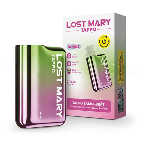 Lost Mary Tappo Akkuträger wiederaufladbares Pod-System green pink