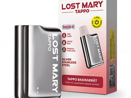 Lost Mary Tappo Akkuträger wiederaufladbares Pod-System silver stainless steel