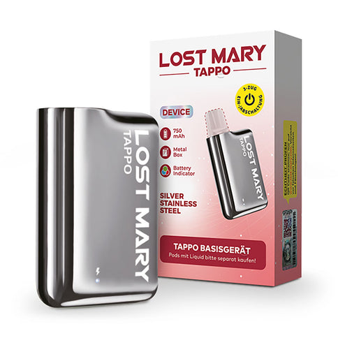 Lost Mary Tappo Akkuträger wiederaufladbares Pod-System silver stainless steel