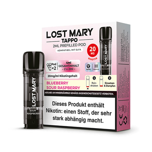 Lost Mary Tappo Prefilled Pod Kit Blueberry Sour Raspberry 20mg